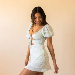 Cotton Candy Don't Mind Floral Cutout Dress