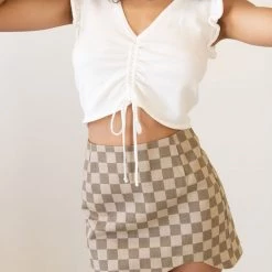 Nectar Clothing Another Love Checkered Mini Skirt Featured