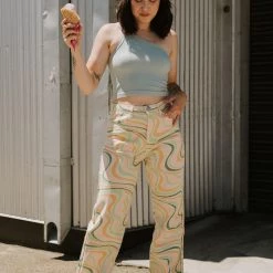 Nectar Clothing Happy Hour Swirl Print Jeans New Arrivals