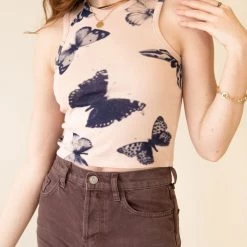 Butterfly Sleeveless Crop Top By BDG