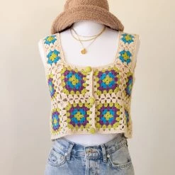 Nectar Clothing Don't Move Crochet Floral Top