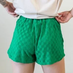 Nectar Clothing Oceans Away Chekered Terry Cloth Shorts