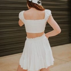 Papermoon Let's Go Smocked Crop Top