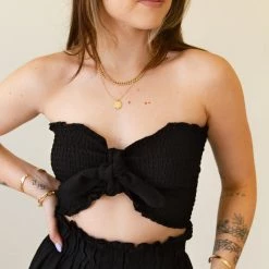 Nectar Clothing New Arrivals Sun Seeking Smocked Crop Top