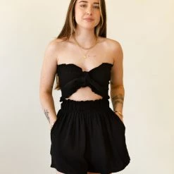 Nectar Clothing New Arrivals Sun Seeking Smocked Crop Top