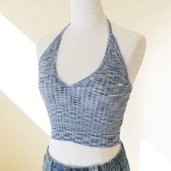 Cotton Candy Back Track Halter Crop Top