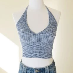 Cotton Candy Back Track Halter Crop Top