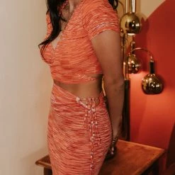 Cotton Candy Featured Love Game Wrap Crop Top